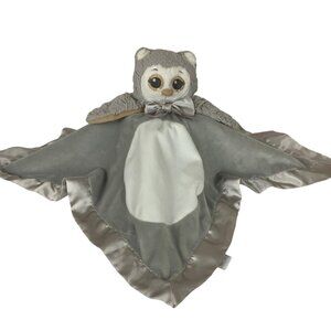 Bearington Baby Collection Grey Owl Plush Lovey Security Blanket Baby Nursery